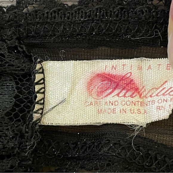 Vintage Stardust Intimates Sheer Lace Panty Black Size 6 - Picture 7 of 9